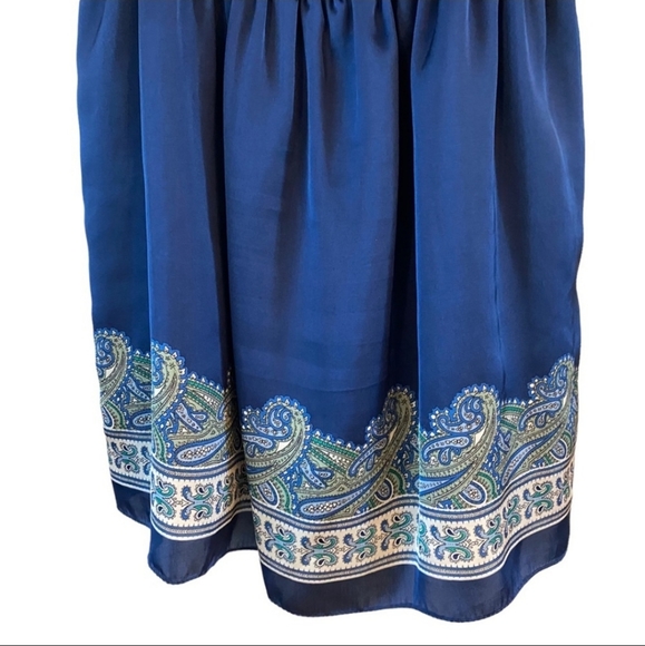 Max Studio | Short Flowy Blouson Handkerchief Dress w/ Boho Pattern M - Picture 4 of 13